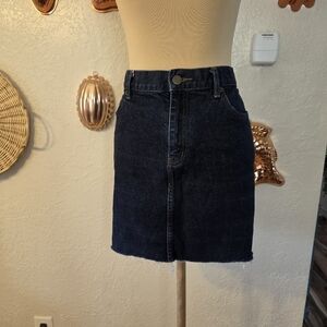 Lauren Ralph Lauren LRL Denim Distressed Hem Mini Preppy Old Money Skirt